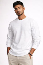 Waffle Long Sleeve T-shirt - White
