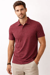 Collar T-shirts - Maroon Marl