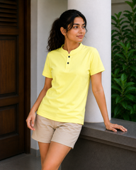 Chinese Collar Tee - Yellow