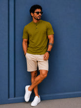 Chinese Collar Tee - Army Green