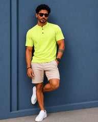 Chinese Collar Tee - Light Green