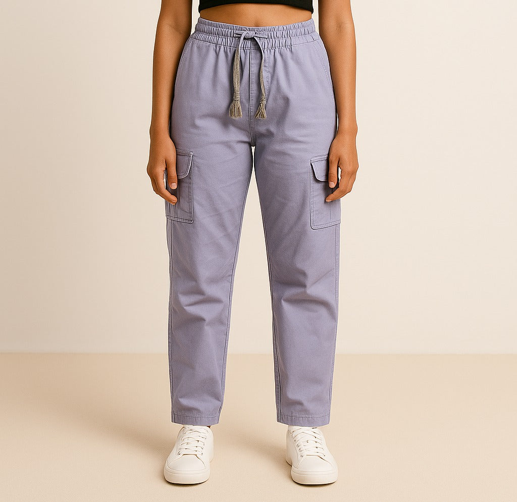 Ladies Cargo Pant Purple Color