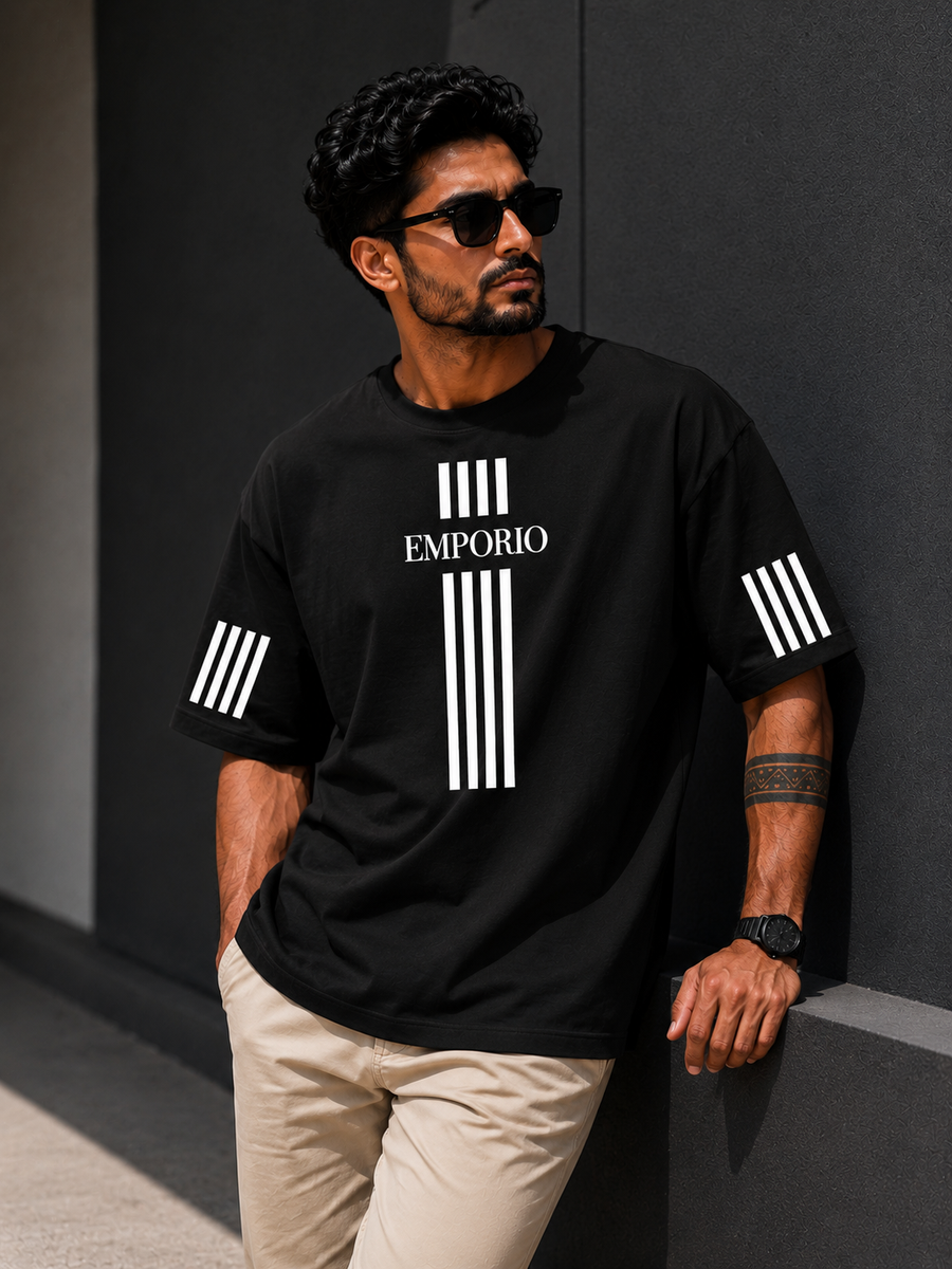 'EMPORIO'  Graphic Oversized T-shirt