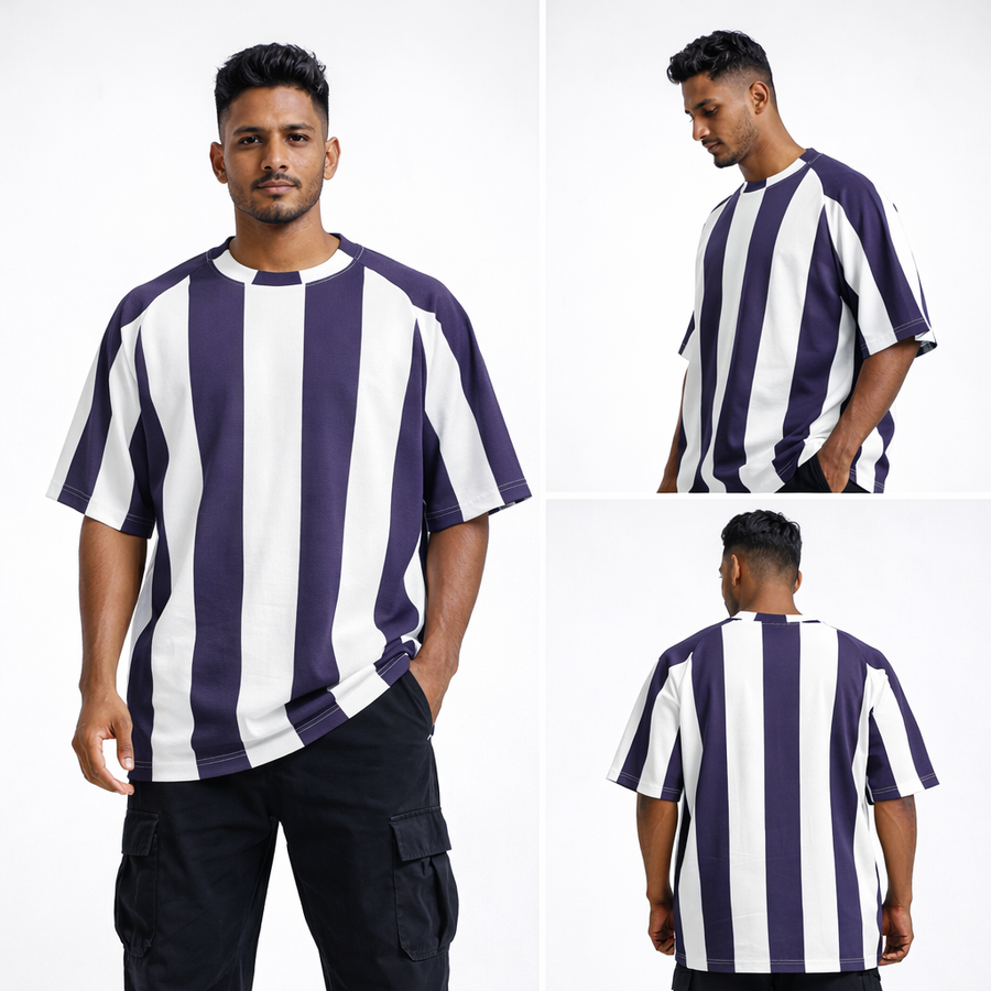 Pop Corn Stripe Oversized T-shirt
