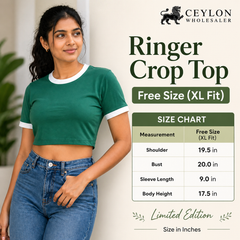 Ringer Crop Top - White