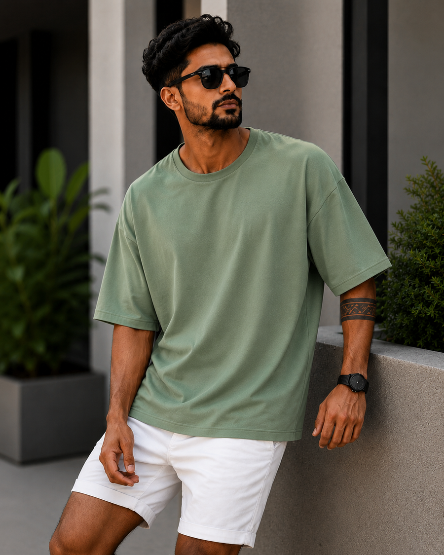 240 GSM Oversized - Moss Green