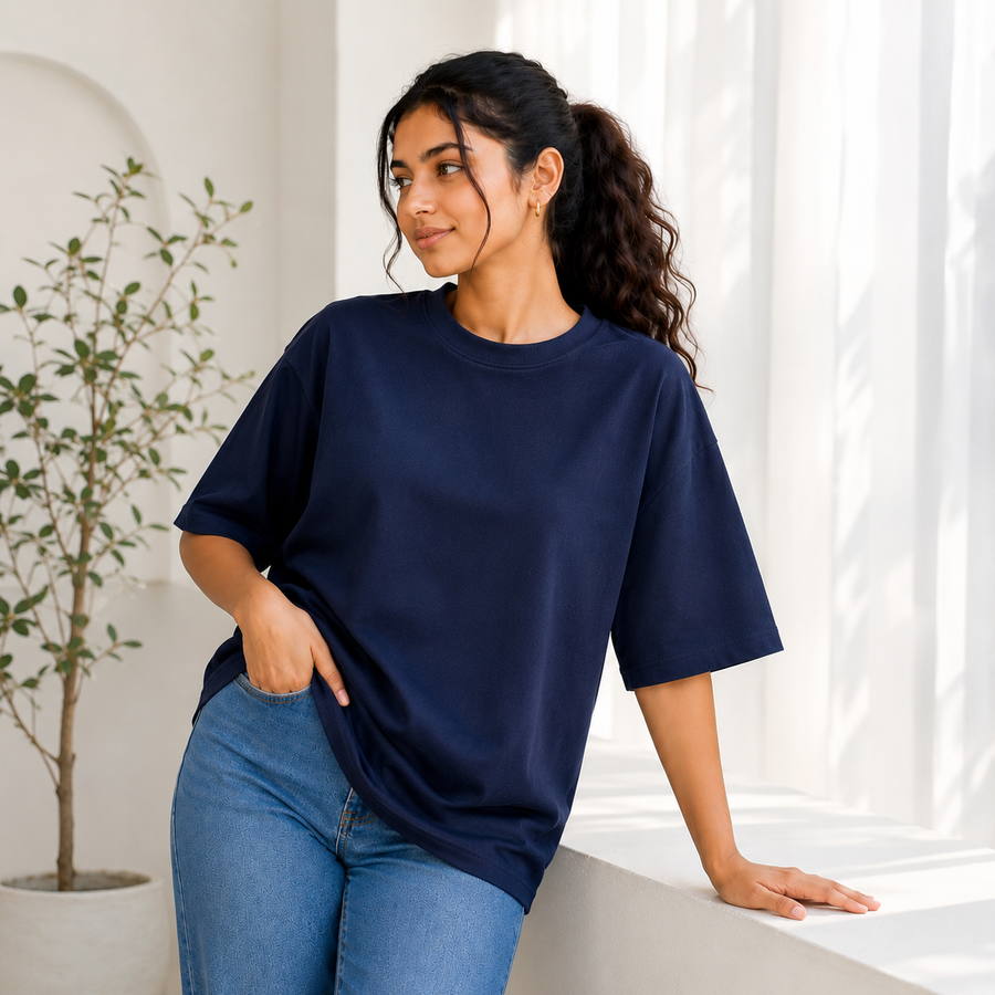 240 GSM Unisex Oversized - Navy Blue