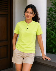 Chinese Collar Tee - Light Green
