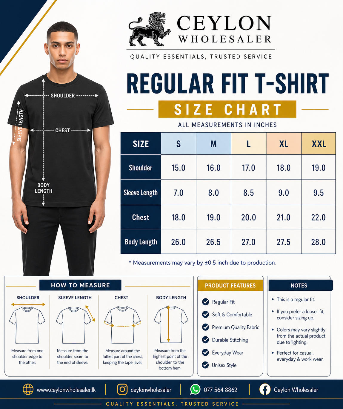 190 GSM Regular Fit