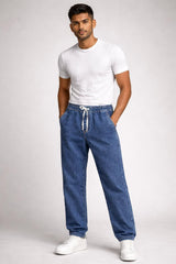 Elastic Waist Denim Jogger-Relaxed Fit